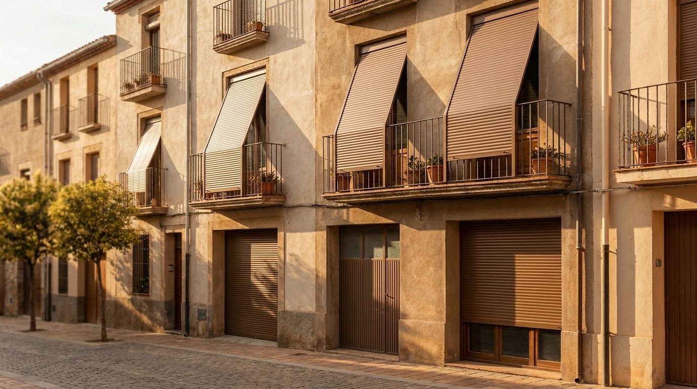Persianas de aluminio en una fachada de Sabadell